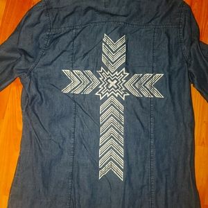 Denim aztec shirt